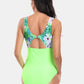 Cutout Printed Round Neck One-Piece Swimwear