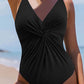 Twisted Crisscross V-Neck One-Piece Swimwear