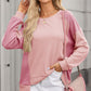 Contrast Round Neck Long Sleeve Sweatshirt