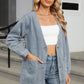 Pocketed V-Neck Button Up Denim Jacket