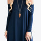 Cold-Shoulder Long Sleeve Round Neck Dress