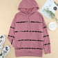 Drawstring Striped Dropped Shoulder Hoodie