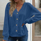 V-Neck Dropped Shoulder Blouse