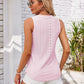 Eyelet Decorative Button V-Neck Tank