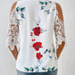 Full Size Lace Printed Half Sleeve Blouse