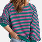 Striped Zip Up Long Sleeve Sweatshirt