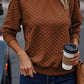 Texture Round Neck Long Sleeve Sweatshirt