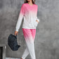 Gradient Round Neck Sweatshirt and Joggers Set