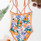 Printed V-Neck Tie Shoulder One-Piece Swimwear