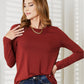 Zenana Full Size Long Sleeve Round Neck Round Hem Top