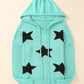 Woven Right Star Distressed Slit Hooded Sweater