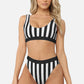 Striped Tank High Waist Bikini