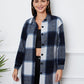 Plaid Button Up Collared Neck Outerwear