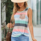 Striped Sequin Pocket Tank Top