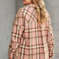 Plus Size Plaid Button Up Collared Neck Shirt