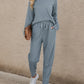 Round Neck Top and Drawstring Pants Set