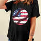 US Flag Round Neck Short Sleeve T-Shirt