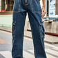 Baeful Long Straight Leg Jeans with Pockets