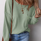 Pocketed Round Neck Long Sleeve Top