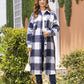 MeiMei Plaid Button Up Dropped Shoulder Coat