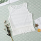 Fringe Openwork Round Neck Tank