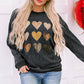 Heart Round Neck Dropped Shoulder Sweatshirt