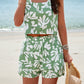 Printed Cropped Tank and Shorts Set