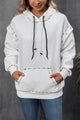 Ivy Lane Drawstring Kangaroo Pocket Dropped Shoulder Hoodie White