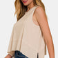 Zenana Exposed Seam Slit Round Neck Tank