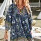 Bohemian Tie Neck Balloon Sleeve Dress