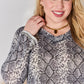 Hailey & Co Full Size Snakeskin V-Neck Long Sleeve Top