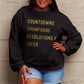 Simply Love Full Size COUNTDOWNS CHAMPAGNE RESOLUTIONS & CHEER Round Neck Sweatshirt