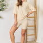 Ribbed Round Neck Top and Shorts Lounge Set