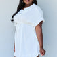 Ninexis Out Of Time Full Size Ruffle Hem Dress with Drawstring Waistband in White