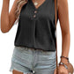 Full Size Decorative Button V-Neck Tank