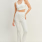 Kimberly C Waffle Tank and High Waist Flare Pants Set