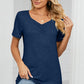 Ruched Heathered Short Sleeve T-Shirt