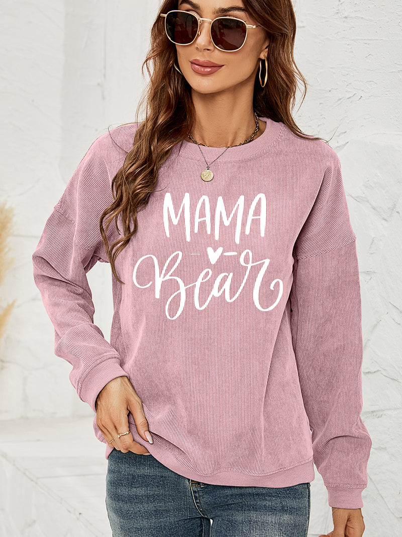 MAMA Graphic Round Neck Sweatshirt Dusty Pink