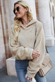 Long Sleeve Fuzzy Hoodie Khaki