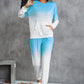 Gradient Round Neck Sweatshirt and Joggers Set