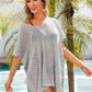 Openwork Slit Scoop Neck Cover Up