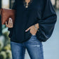 Lace Detail V-Neck Long Sleeve Blouse