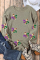 Sequin Round Neck Dropped Shoulder Sweatshirt Sage