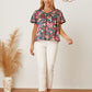 Floral Collared Neck Short Sleeve Blouse