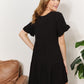 V-Neck Flounce Sleeve Tiered Dress