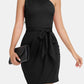 Tie Front One-Shoulder Sleeveless Dress