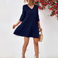 V-Neck Flare Sleeve Mini Dress