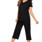 V-Neck Short Sleeve Top and Pants Lounge Set