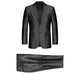207-1 Men's Sharkskin Italian Styled Two Piece Black Suit