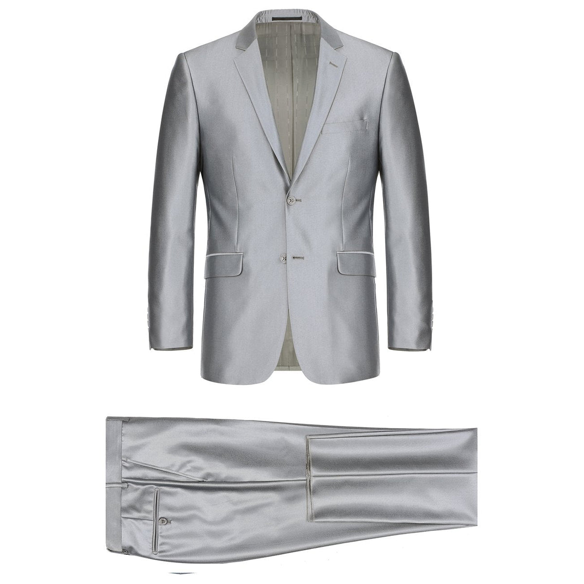 207-2 Men's Sharkskin Italian Styled Two Piece Suit